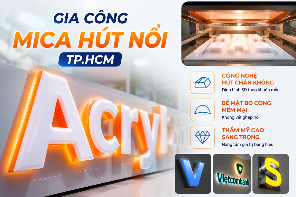 Gia công mica hút nổi