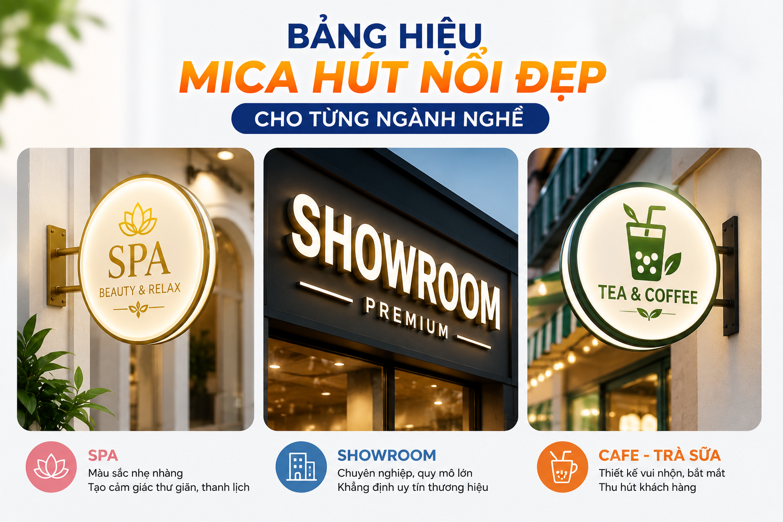 Mẫu mica phù hợp cho từng doanh nghiệp
